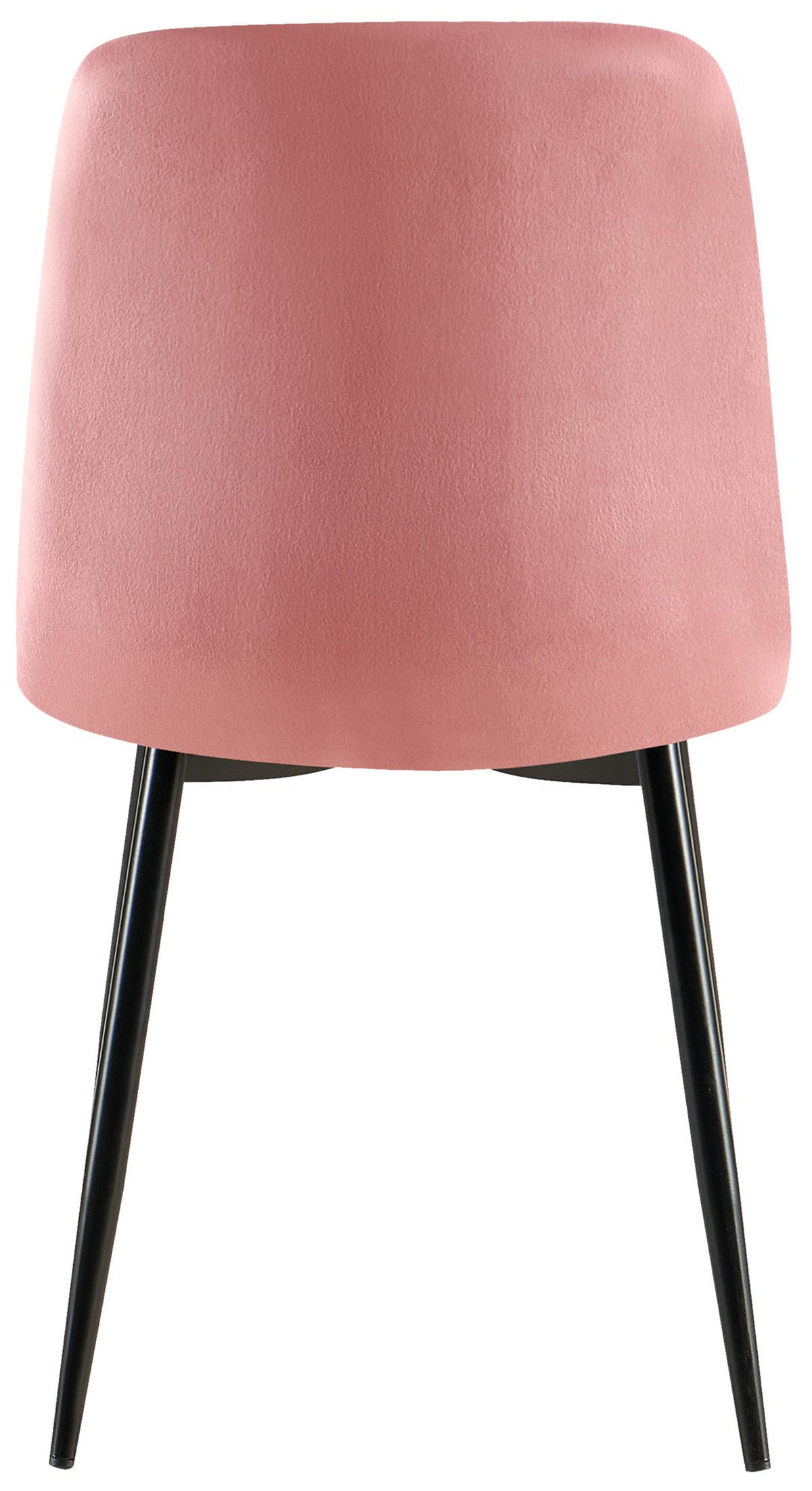 STUHL 4er Set Samt Pink - Pink/Schwarz, Textil/Metall (45/88/53cm) - CLP