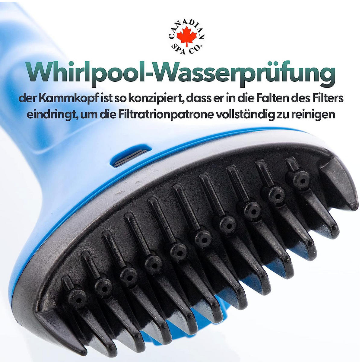 WHIRLPOOL-REINIGUNG Filter Reinigungsbürste mit Schlauchanschluss - Blau, Kunststoff (9.5/6.5/26cm) - Canadian Spa Company