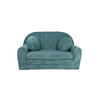 KINDERSOFA MIT VERLÄNGERUNG aus Kuschel-Cord in Türkis - Türkis, Textil (100/60/50cm) - Fortisline