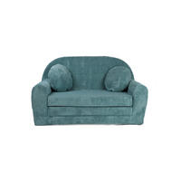 KINDERSOFA MIT VERLÄNGERUNG aus Kuschel-Cord in Türkis - Türkis, Textil (100/60/50cm) - Fortisline