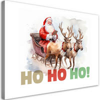 WANDBILD weihnachtsmann auf einem schlitten - Weiß, Textil (60/40cm) - Feeby