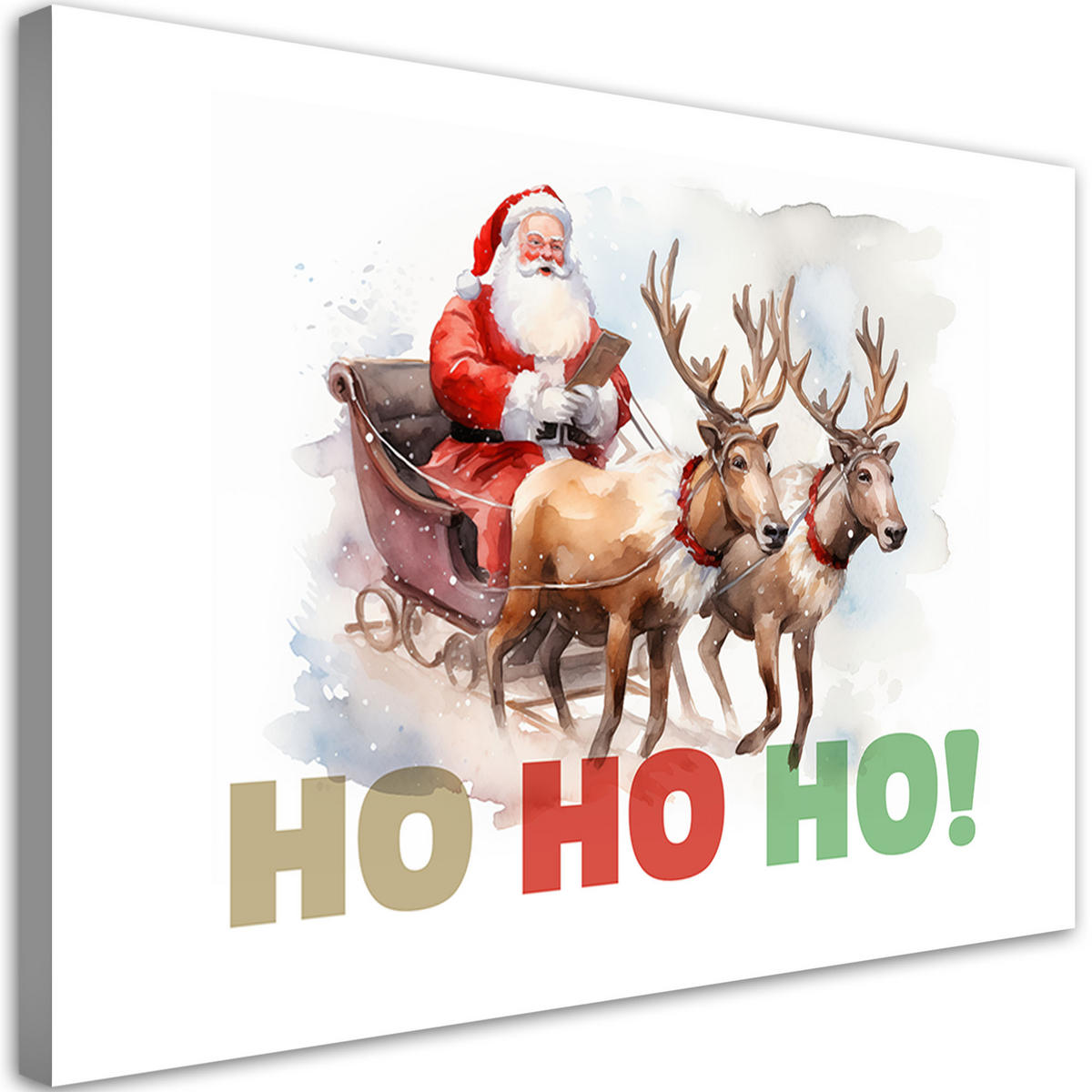 WANDBILD weihnachtsmann auf einem schlitten - Weiß, Textil (60/40cm) - Feeby