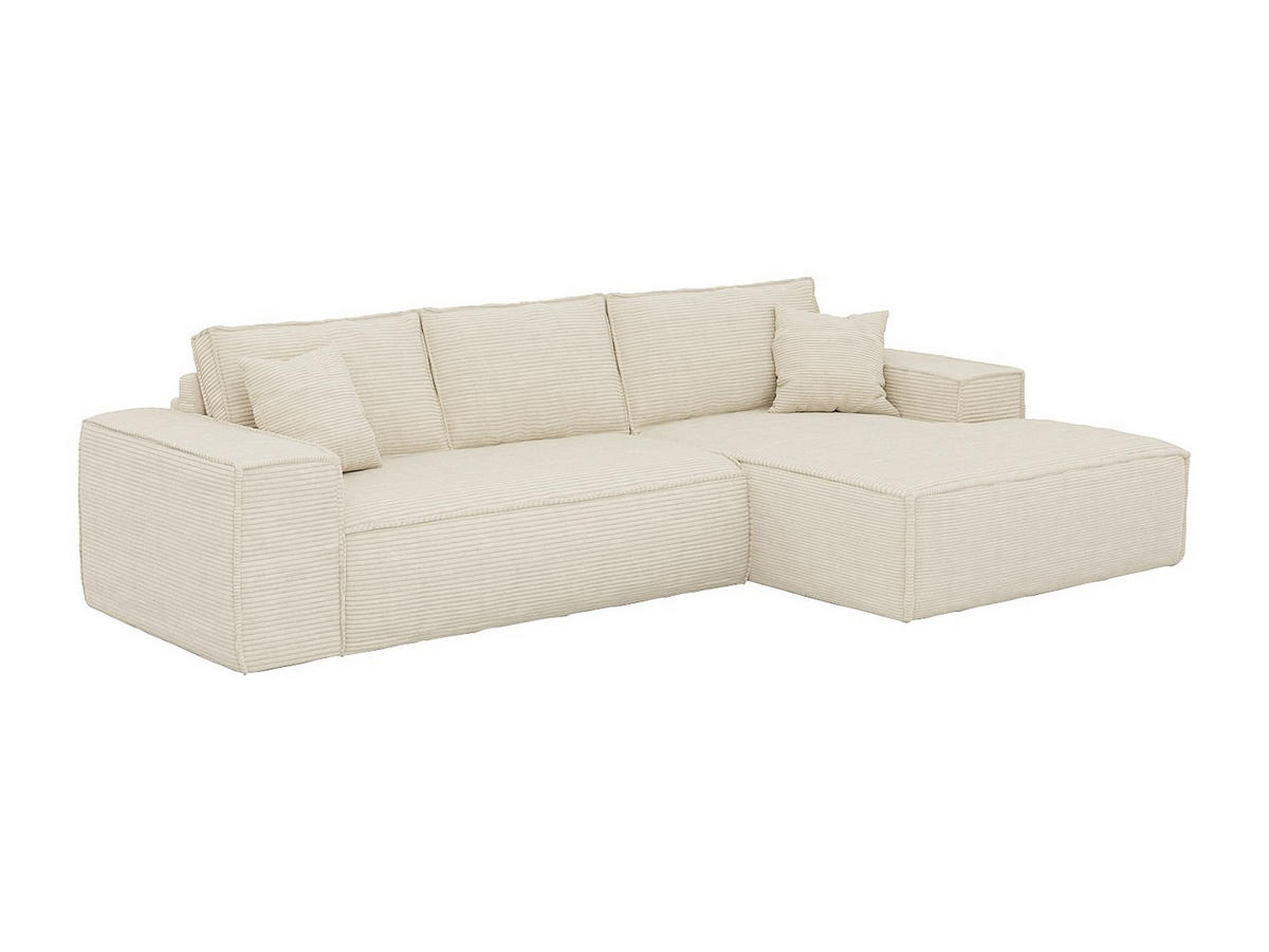 SCHLAFSOFA - 6 Personen - Stoff, Samt - Beige - - Beige, Textil (320/80/165cm) - Vente-Unique
