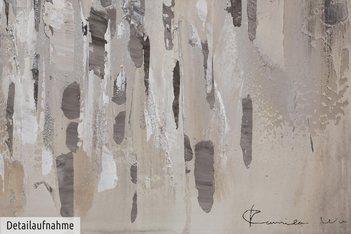 ACRYLBILD HANDGEMALT 80/80 cm - Grau, Holz/Textil (1.46/80cm) - KUNSTLOFT