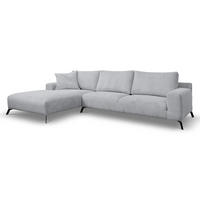 ECKSOFA Aspen in L-Form, Coach Farbe: Hellgrau, Cordstoff, Ottomane Links - Hellgrau, Textil (187/312cm) - VENASI MÖBEL