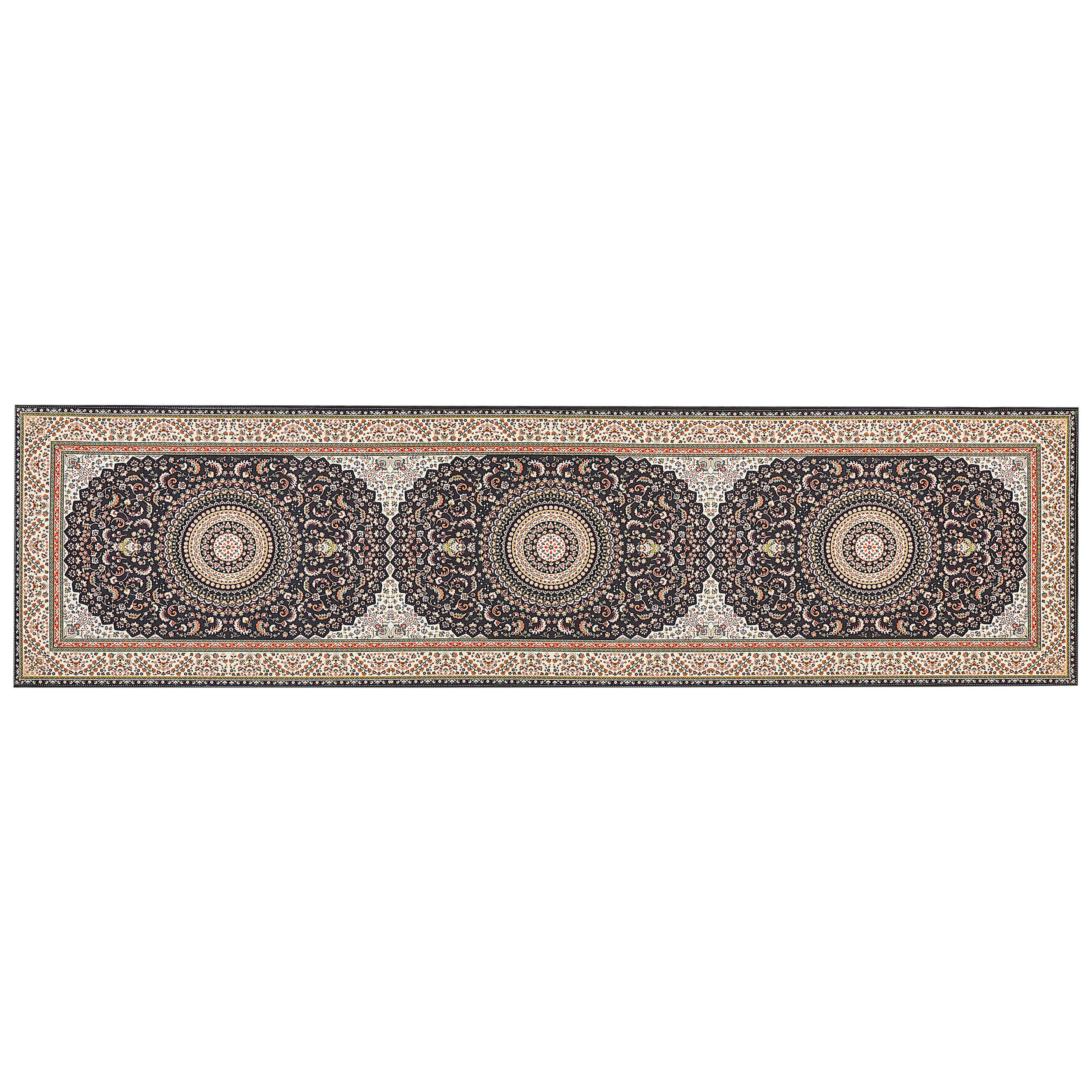 KURZFLOR-TEPPICH Bunt 80/300 cm Civril - Beige/Multicolor, Textil (80/300cm) - Beliani