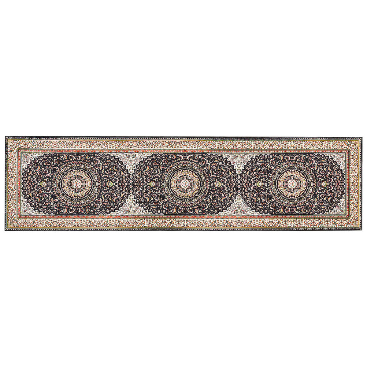 KURZFLOR-TEPPICH Bunt 80/300 cm Civril - Beige/Multicolor, Textil (80/300cm) - Beliani