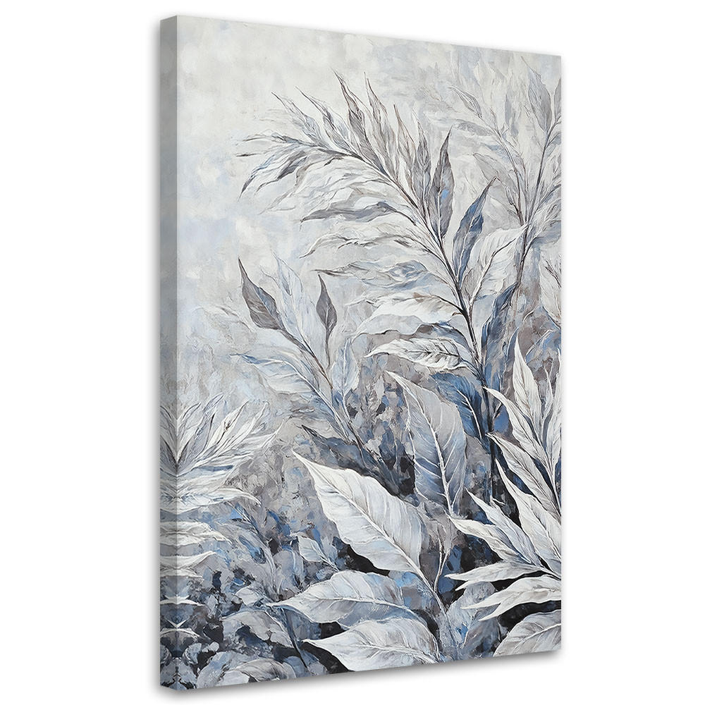 WANDBILD blätter abstrakte botanik - Silberfarben, Textil (40/60cm) - Feeby