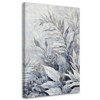 WANDBILD blätter abstrakte botanik - Silberfarben, Textil (40/60cm) - Feeby