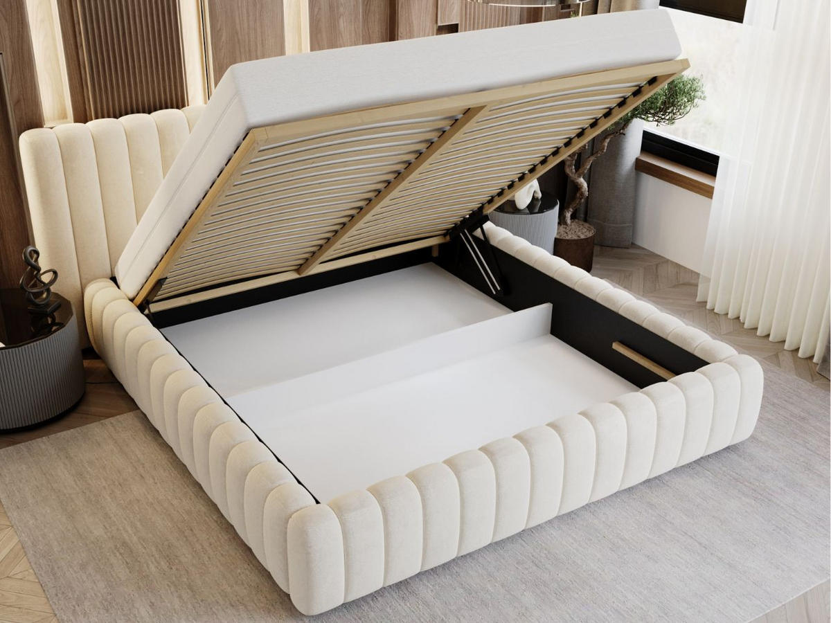 POLSTERBETT Bliss 160x200 Beige - Beige, Textil (160/200cm) - Graingold