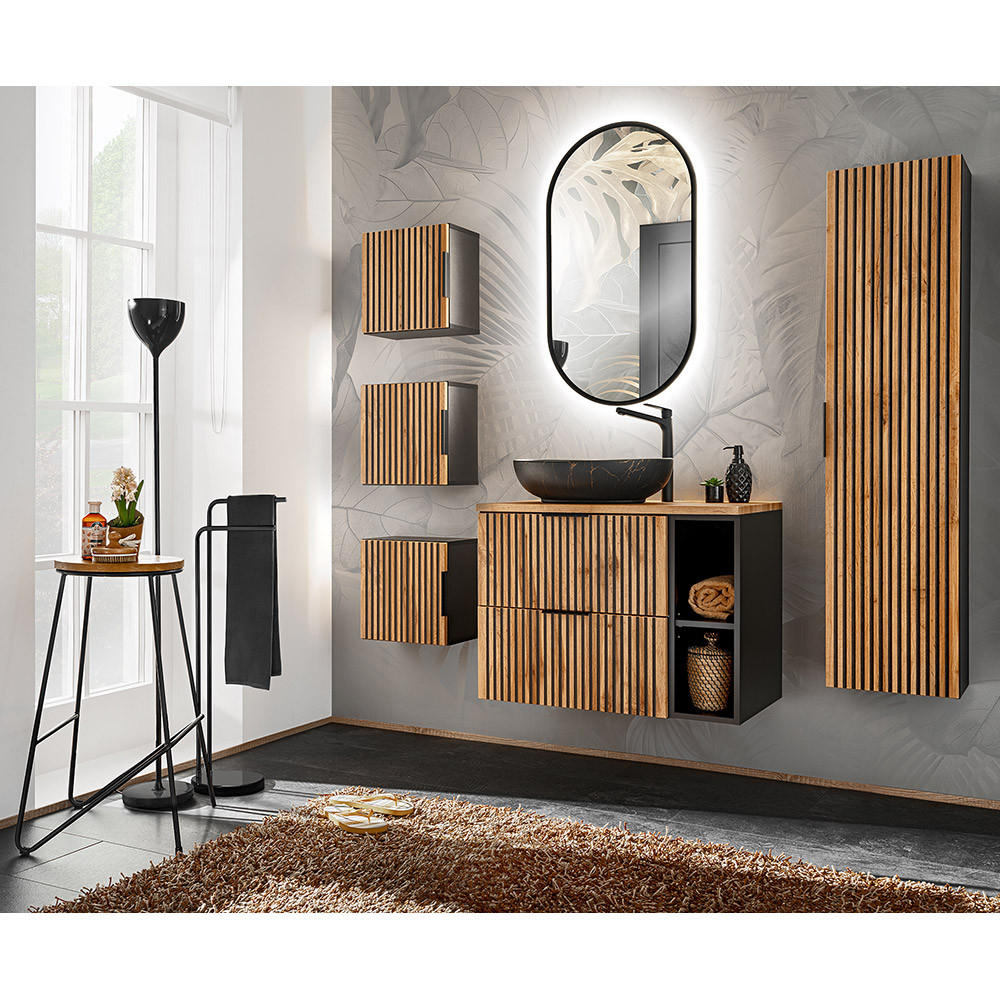 Lomado Badmöbel-Set Braun 180x200x47 cm