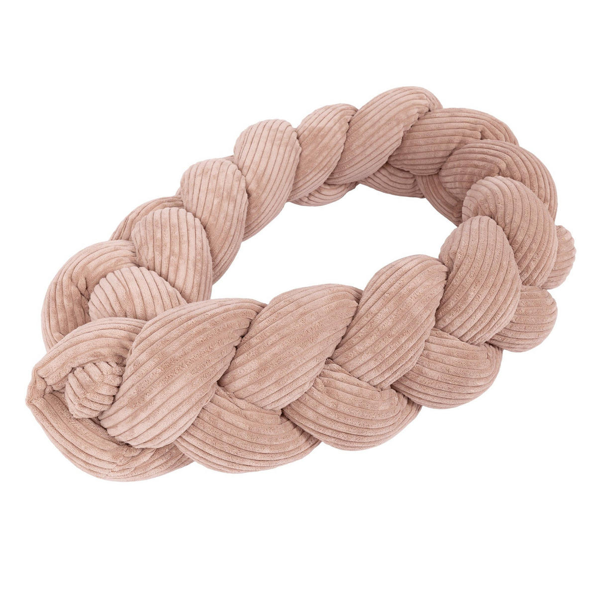 BETTUMRANDUNGSSCHUTZ geflochtene Bettschlange aus Cord, 150 cm, Puderrosa - Pink, Textil - MeowBaby