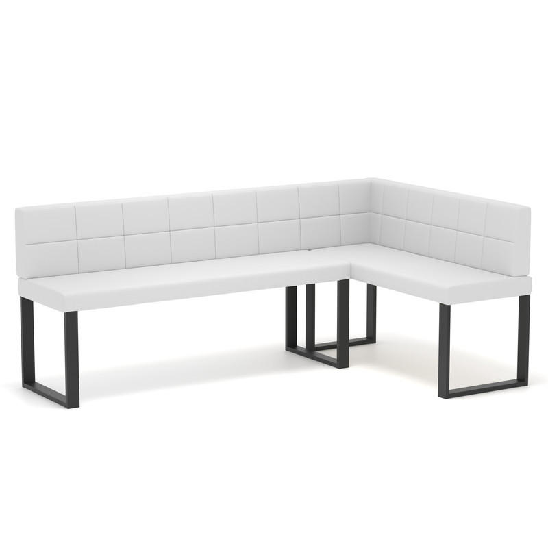 ECKBANK rechts SANA U Kunstleder gesteppt, 196/142 cm Weiß - Weiß, Kunststoff/Textil (142/196cm) - Idohome