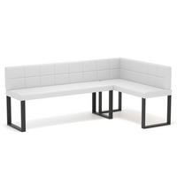 ECKBANK rechts SANA U Kunstleder gesteppt, 142/196 cm Weiß - Weiß, Kunststoff/Textil (142/196cm) - Idohome
