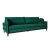 SOFA 3-SITZER Belweder Velours dunkelgrün - Wengefarben/Dunkelgrün, Holz/Textil (268/95/94cm) - Beautysofa