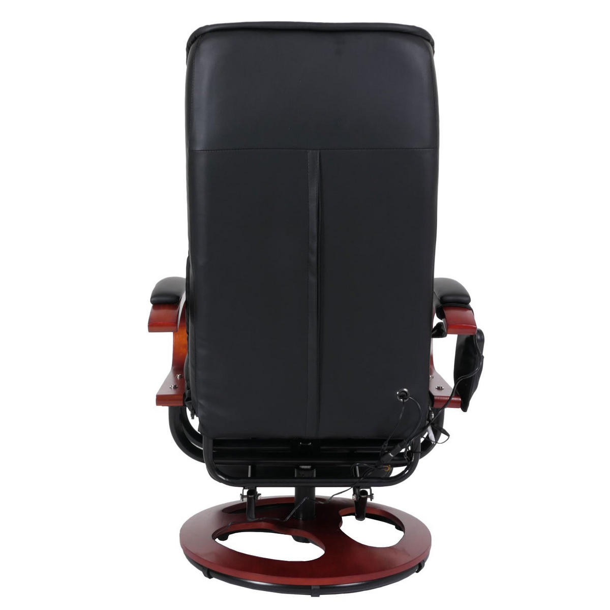 MASSAGESESSEL Athene HxBxT 118x69x143cm mit Massage Leder Schwarz - Schwarz, Leder (69/118/143cm) - BERLINLODGE