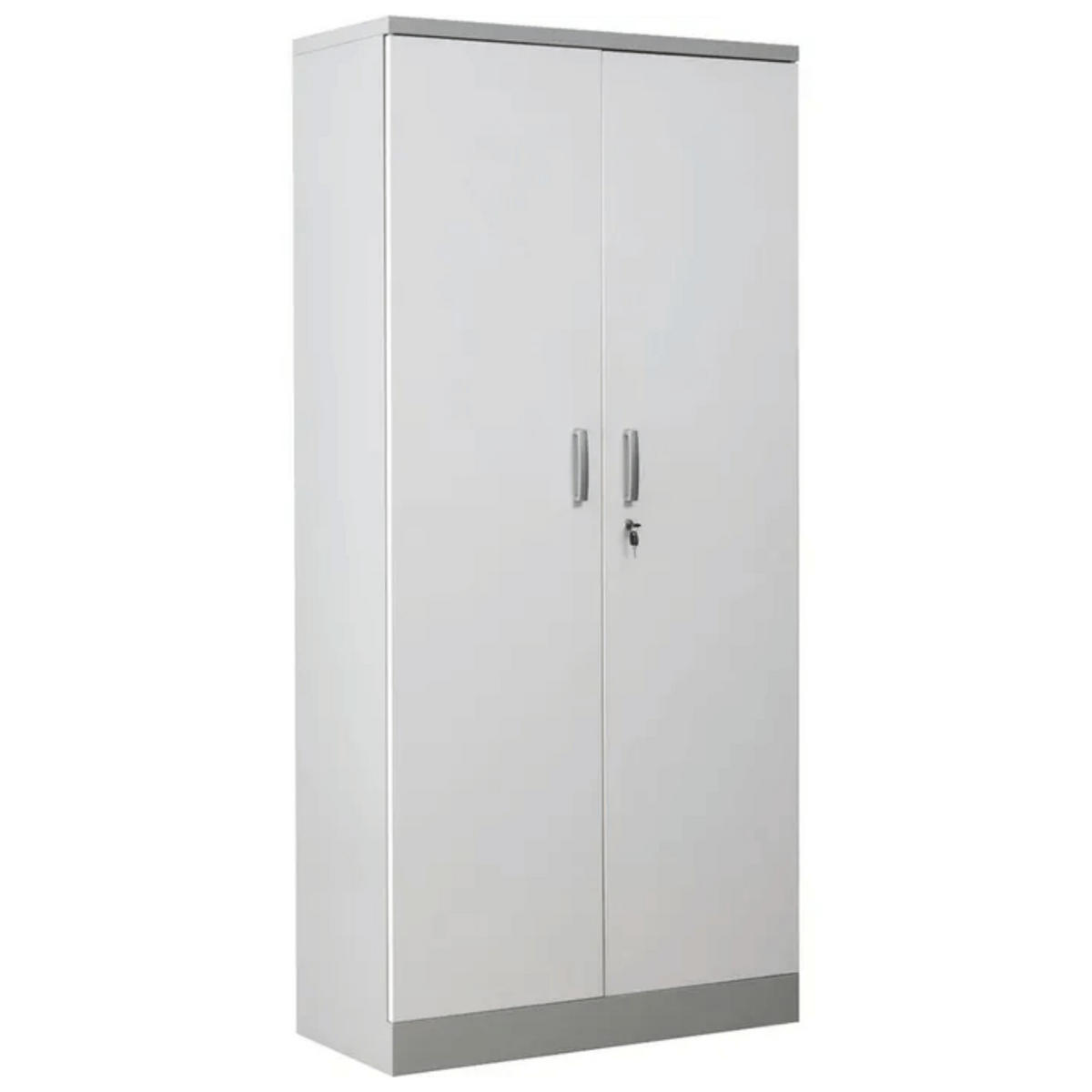 AKTENSCHRANK Beetle 4 Fachböden 195x92x42 cm Grau & Weiß - Weiß, Metall (92/195/42cm)