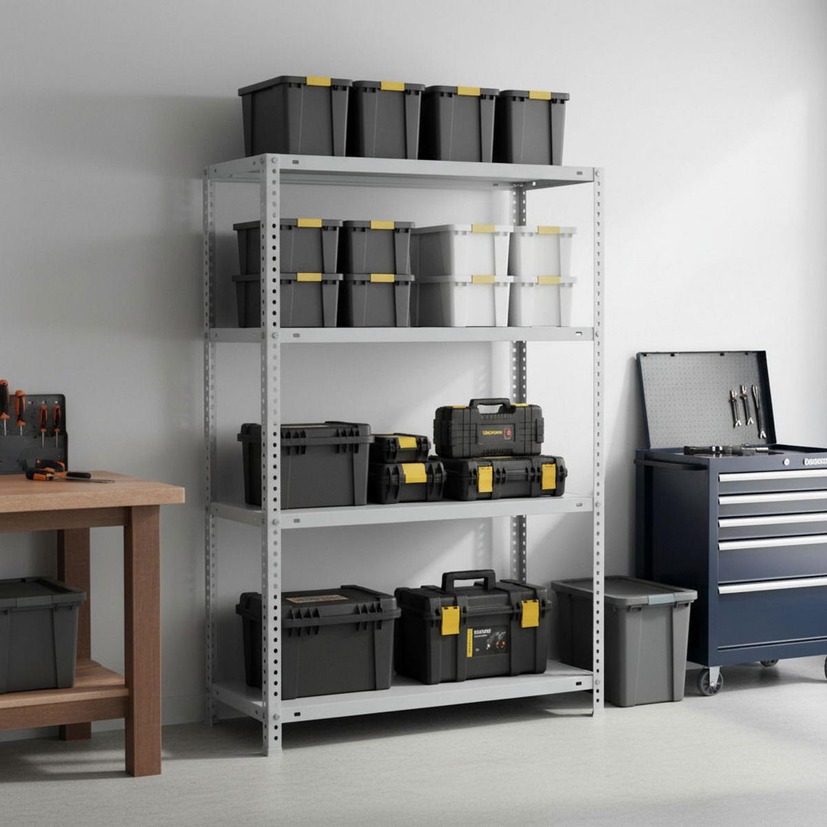 SCHRAUBREGAL PANDA MID | HxBxT 150x80x50cm | 4 Fachböden | Fachlast 100kg | Grau - Grau, Metall (80/150/50cm) - PROREGAL