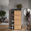 SCHUHKIPPER Orlando Goldkraft Eiche/Anthrazit 80 x 166.1 cm mit 4 Fächern - Honigeiche/Anthrazit, Holzwerkstoff (80/166.1/24.2cm) - Vicco
