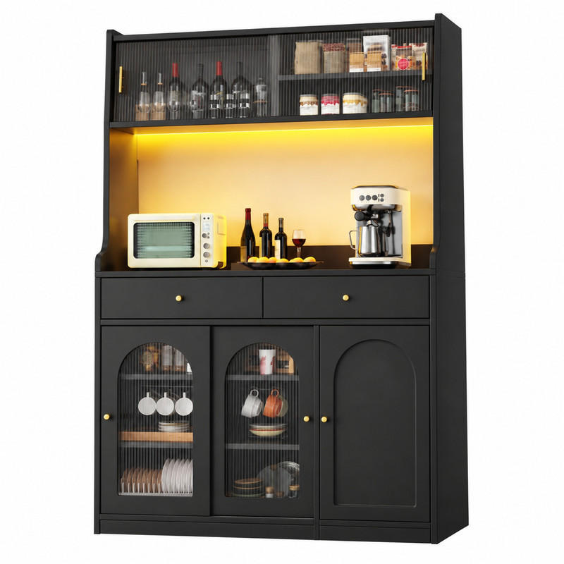 Meubliv Hochschrank Schwarz 40x180x120 cm