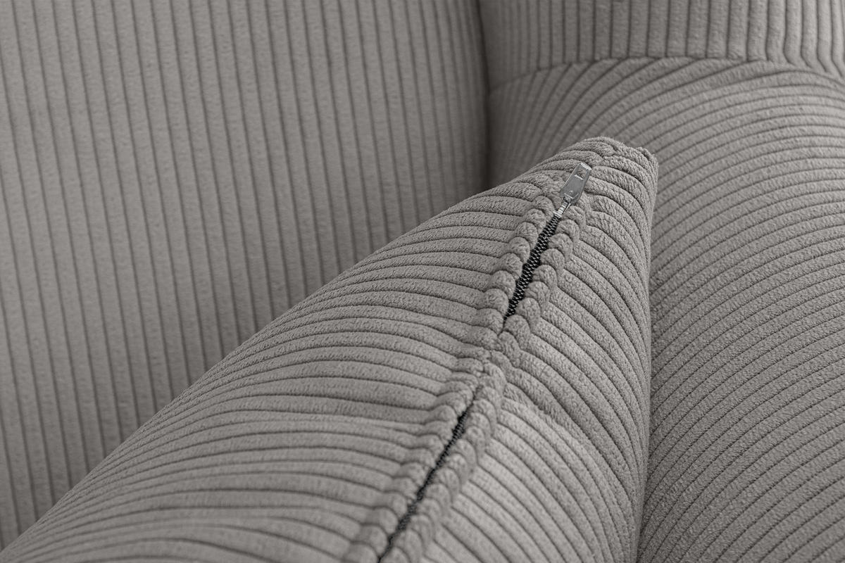 OHRENSESSEL STRALIS inklusive dekorativem Kissen, Grau - Silberfarben, Textil (82/108/80cm) - KONSIMO®