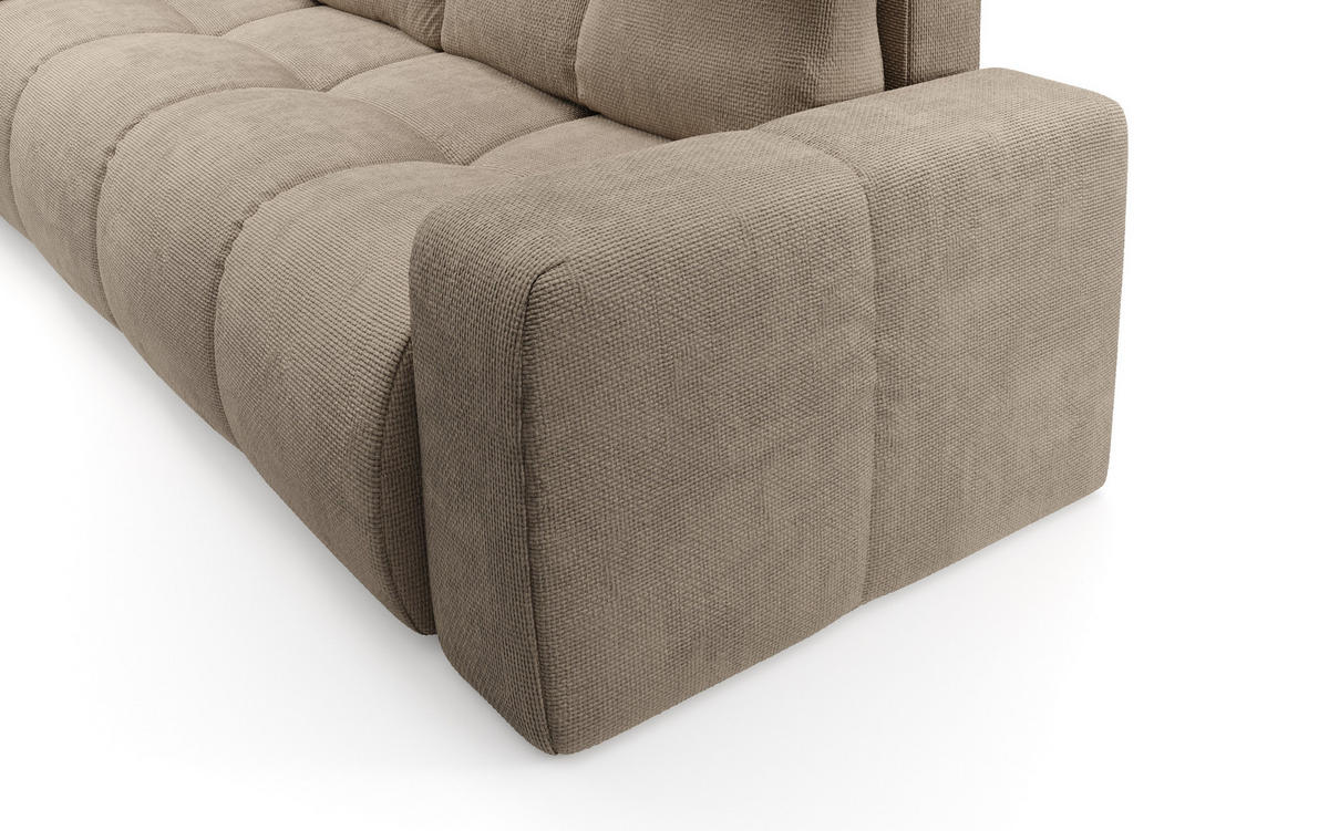 BETTSOFA DUCA Grau Jersey- Stoff mit Schlaffunktion - Grau, Holz (259/90/99cm) - MASSENO