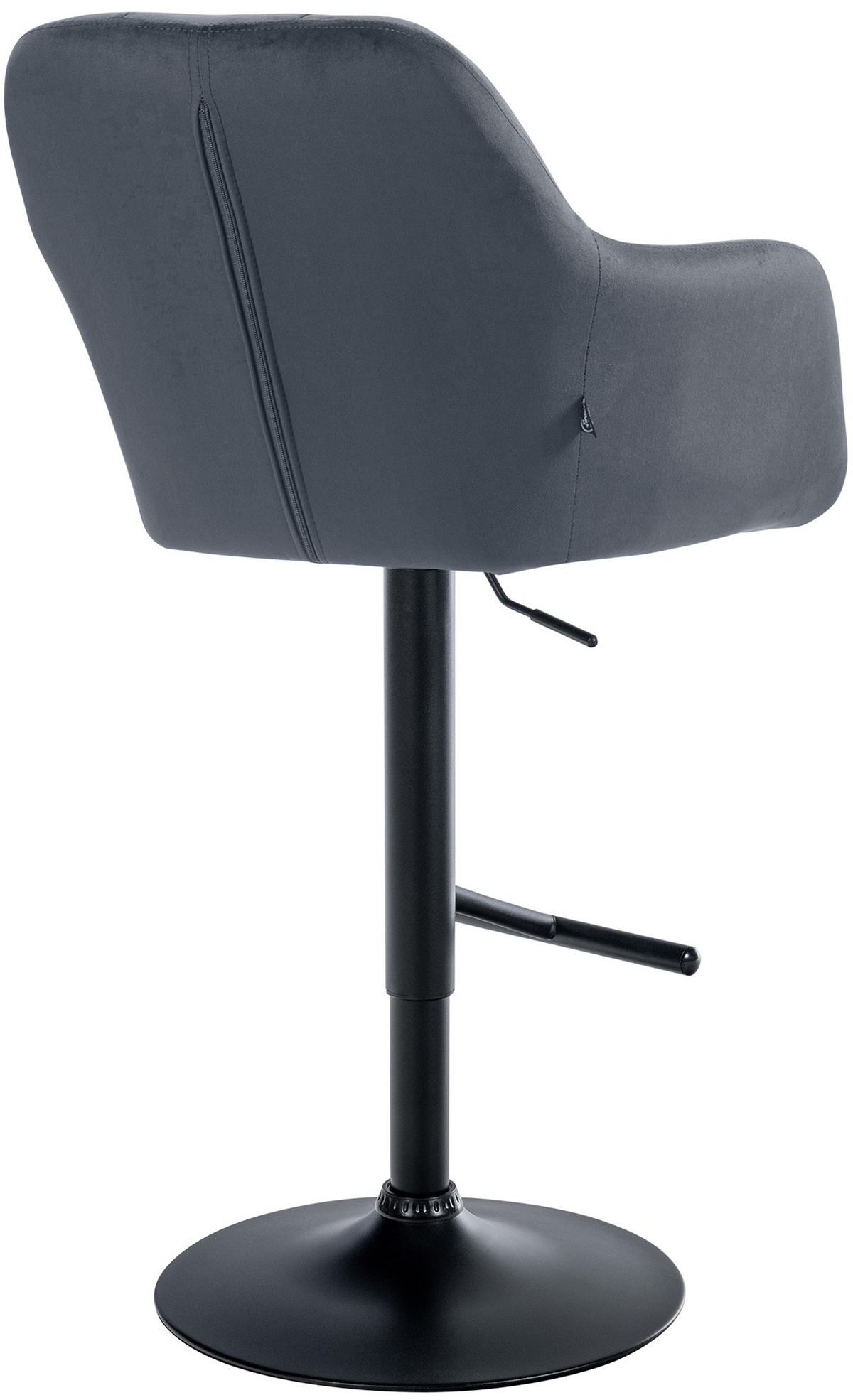 BARHOCKER Nardo Samt schwarz dunkelgrau - Schwarz/Grau, Textil/Metall (57/118/59cm) - TPFLiving