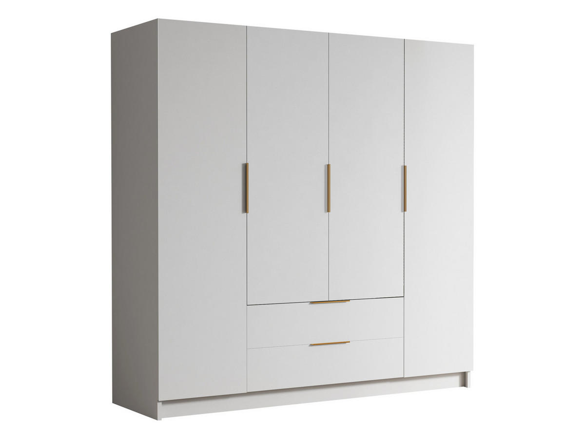 KLEIDERSCHRANK Sofia I - Goldfarben/Schwarz, Holzwerkstoff/Kunststoff (200/216/60cm) - MIRJAN24