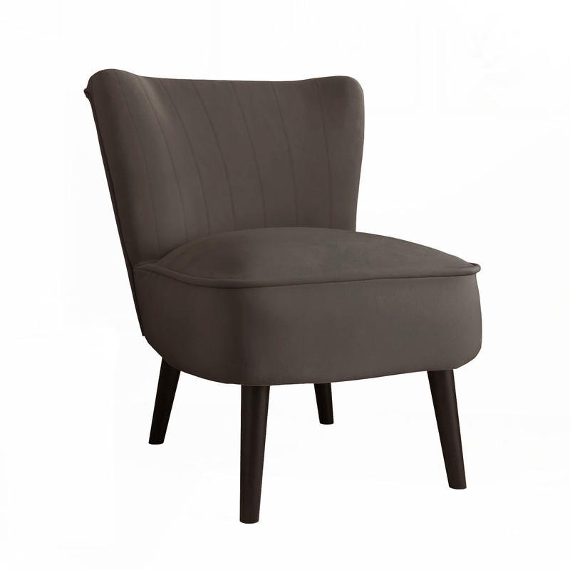 SESSEL DANTE 67/76/76 cm, Samtstoff Dunkelgrau - Dunkelgrau/Schwarz, Holz/Textil (67/76/76cm) - Idohome