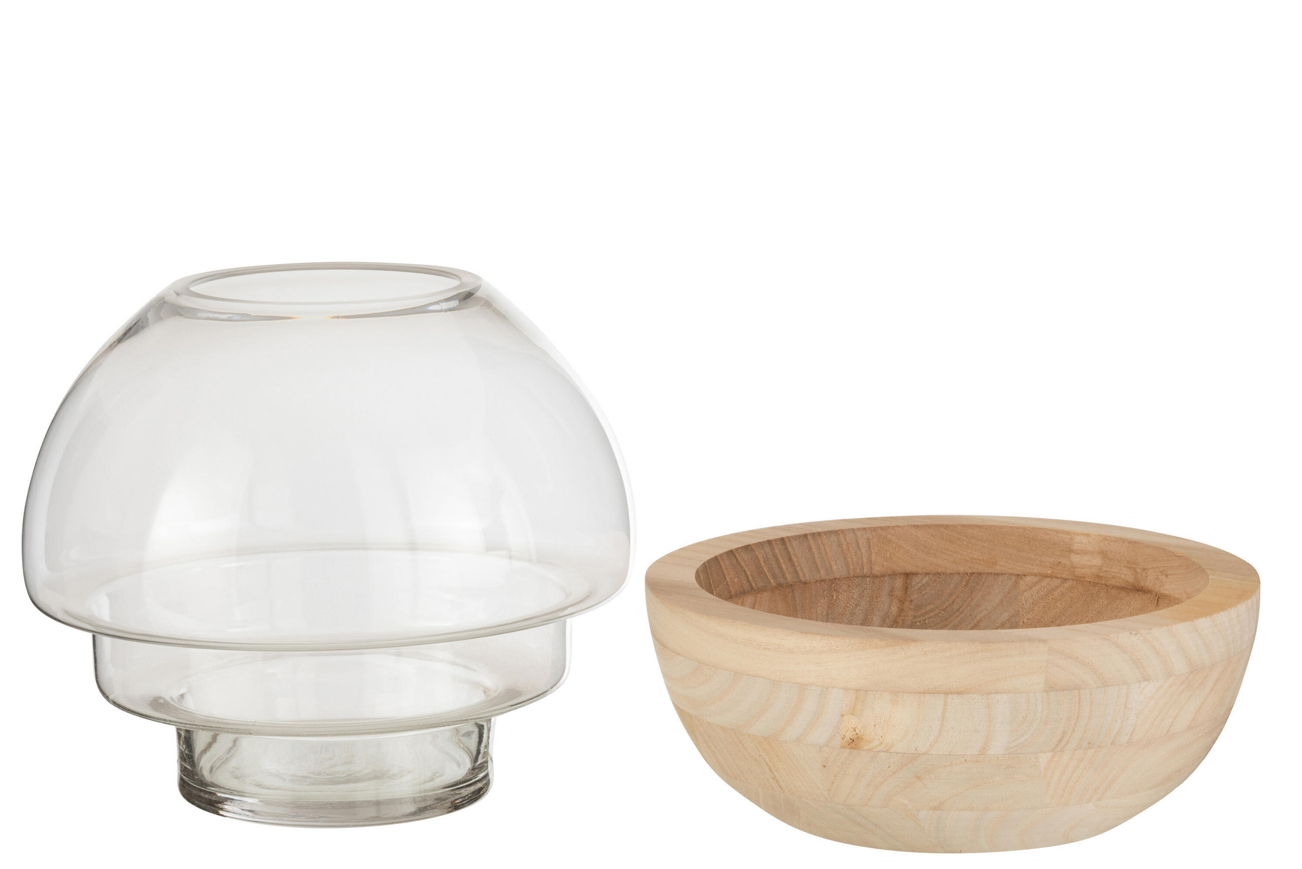 VASE WIPFELLICHT - Glas - Transparant - Ø 25 cm - Transparent, Glas (25/22.5cm) - J-Line