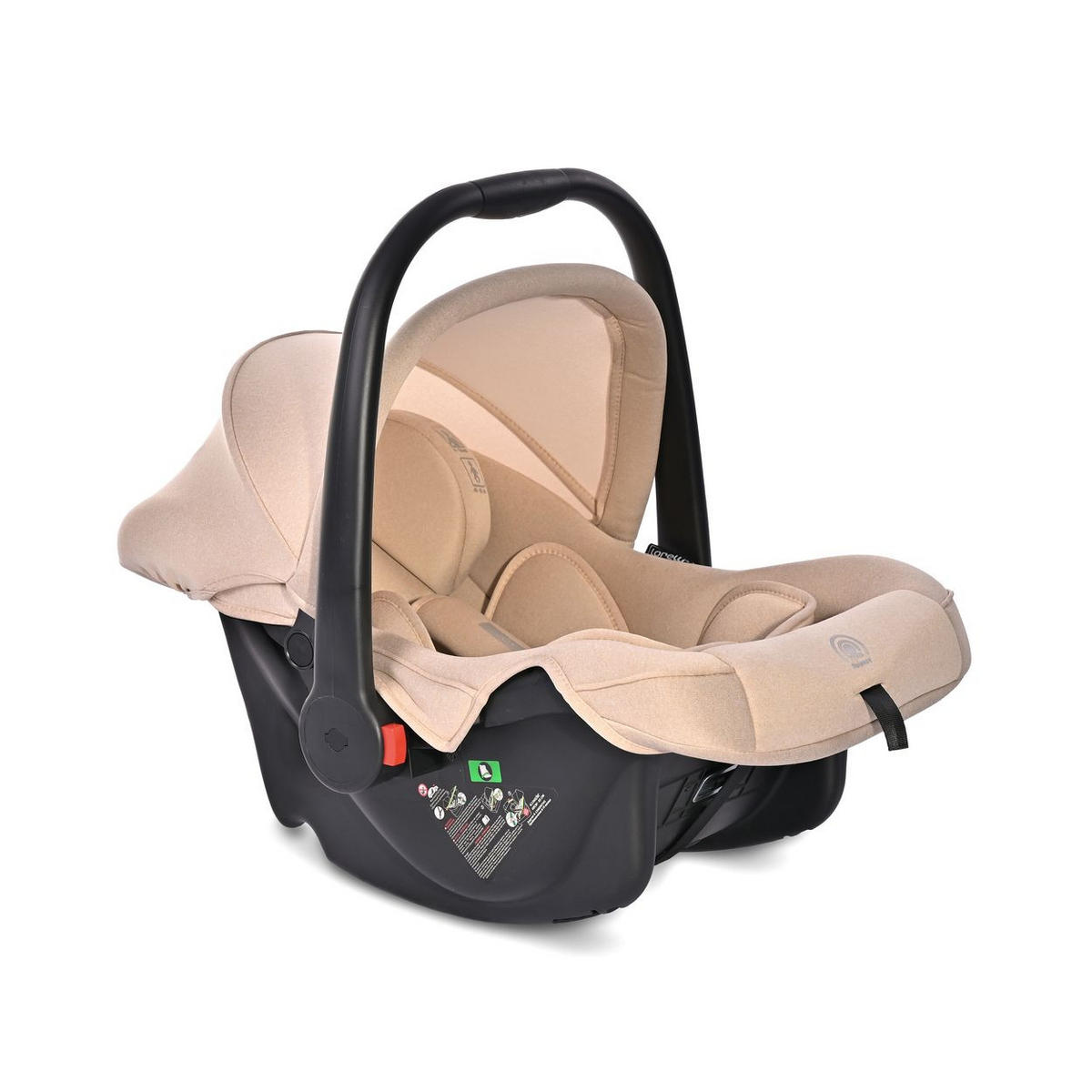BABYSCHALE i-Size Joy beige (40 - 87 cm) verstellbar, Faltdach, Memory-Schaum - Beige, Kunststoff (41/54/66cm) - Lorelli