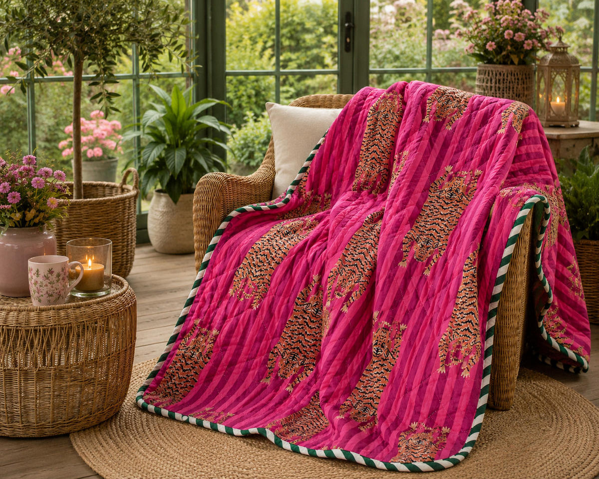 WOHNDECKE Baumwolle 140x220 cm Quilt-Optik – Gesteppt, Weich & Modern - Multicolor, Naturmaterialien (140/220cm) - AU Maison