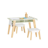 KINDERSITZGRUPPE Weiß-Grün - Weiß/Naturfarben, Holz/Holzwerkstoff (80/50/48cm) - SoBuy