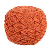 POUF Berkane 40/40/40 cm - Orange, Naturmaterialien/Textil (40/40/40cm) - Beliani