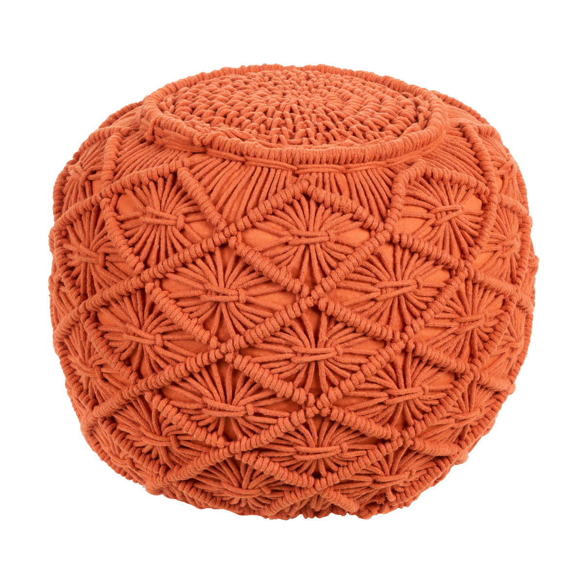 POUF Berkane 40/40/40 cm - Orange, Naturmaterialien/Textil (40/40/40cm) - Beliani