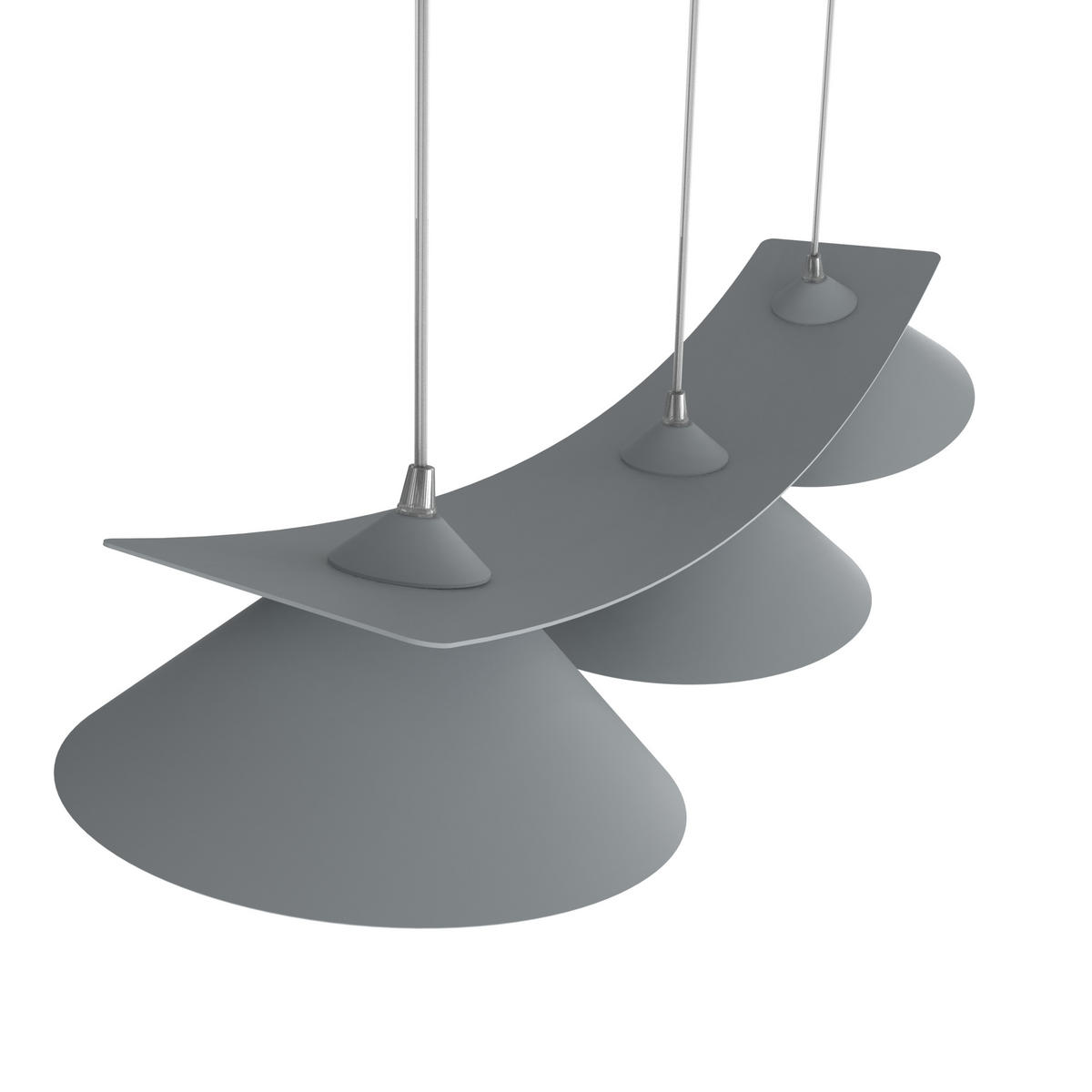 HÄNGELEUCHTE Miller X3 - Grau, Metall (70/25/20cm) - Lumicom