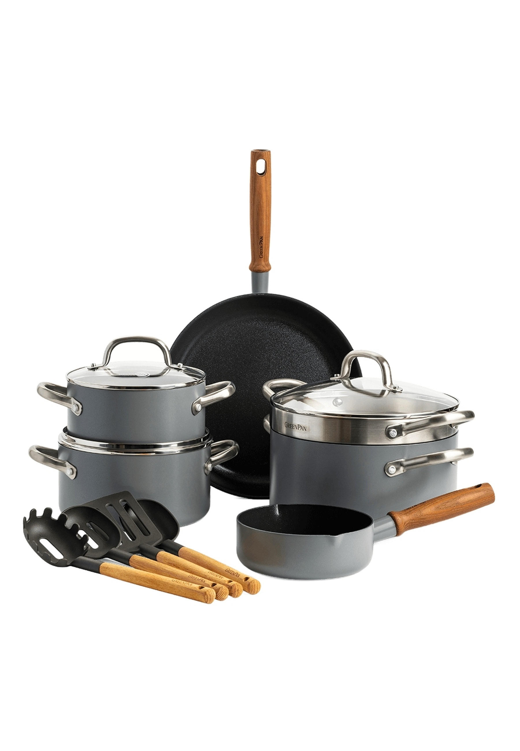 KOCHGESCHIRR-SET Mayflower Pro 13er Set - Grau, Metall - GreenPan