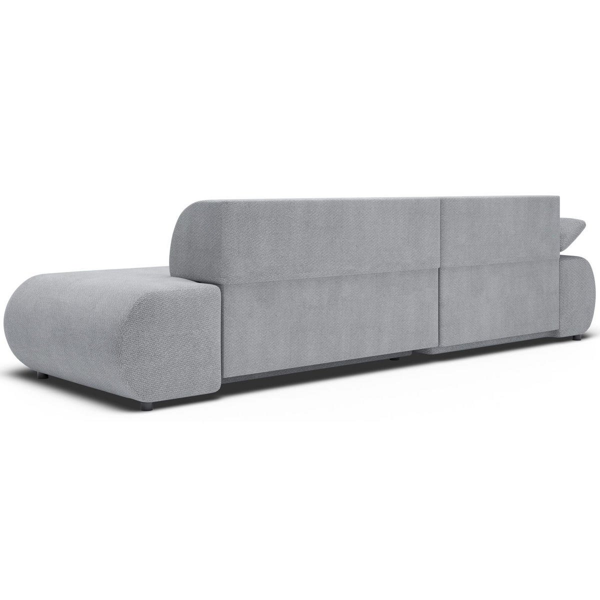 ECKSOFA Armone Grau Chenille - Schwarz/Grau, Kunststoff/Textil (286/173.5cm) - Selsey