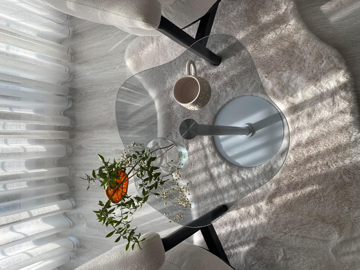 BEISTELLTISCH Royale mit Weißfuß und Rauchglasplatte - Weiß, Holzwerkstoff/Metall (50/50/50cm) - moebel17