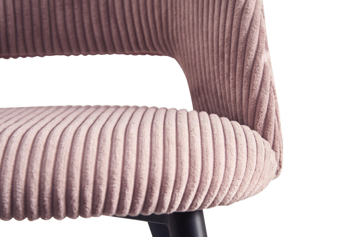 STUHL VICKY Rosa 2 Stück - Rosa, Textil/Metall (53/80/57cm) - B&D Home