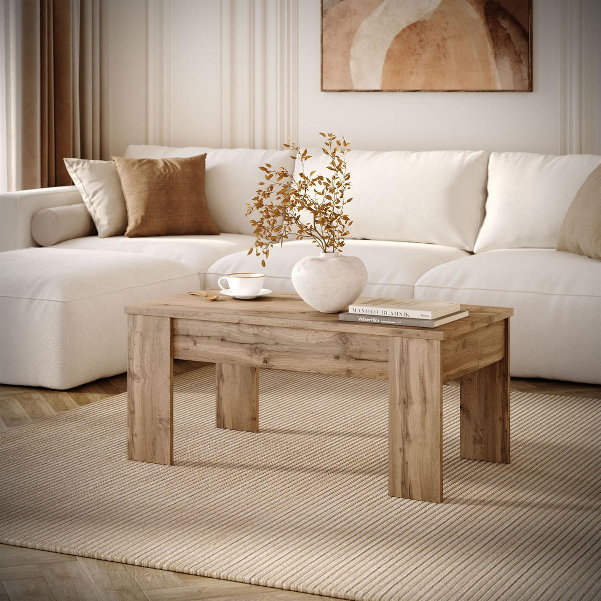 COUCHTISCH APERTO, Eiche Wotan - Eiche Wotan, Holzwerkstoff (100/45/50cm) - Lookway