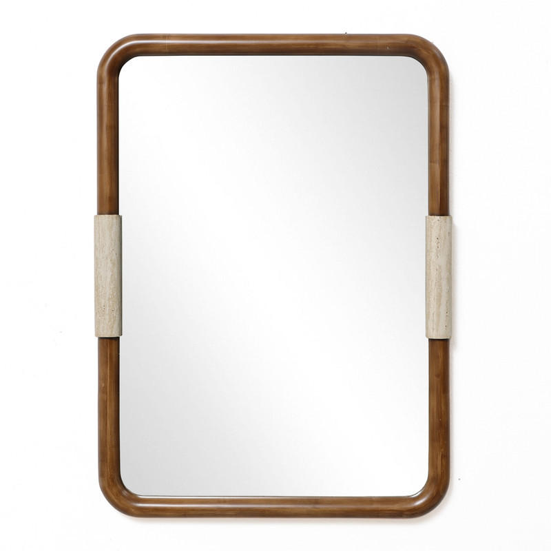 WANDSPIEGEL HTA0484 - Braun, Naturmaterialien/Holz (3/76.5/56cm) - Hometopia