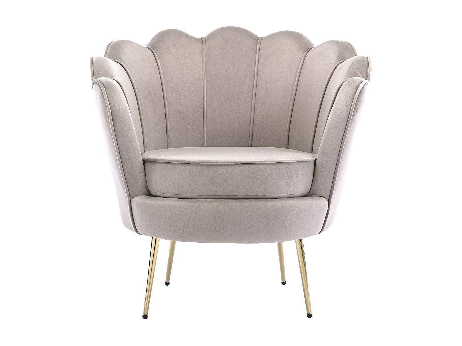 SESSEL mit gerader Rückenlehne - 1 Person - Samt, Stoff - Taupe - Taupe, Textil (78/76.5/75cm) - Vente-Unique