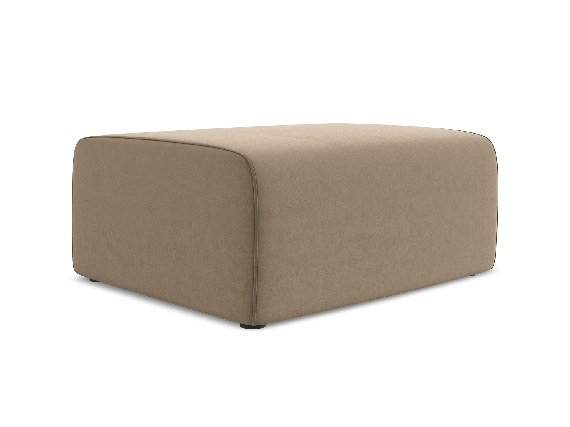 POUF Samt Stoff Beige - Beige/Schwarz, Kunststoff/Textil (90/80/60cm) - Makamii