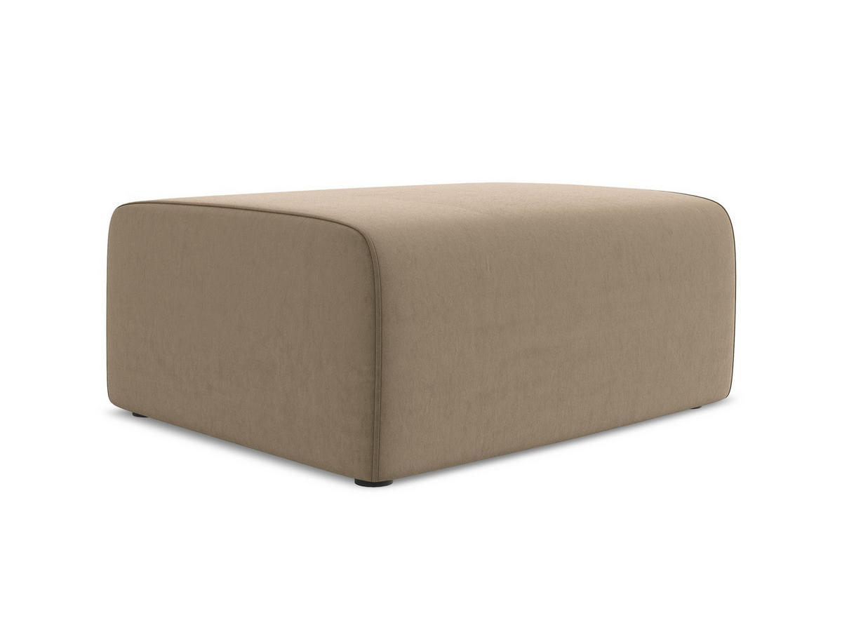POUF Samt Stoff Beige - Beige/Schwarz, Kunststoff/Textil (90/80/60cm) - Makamii