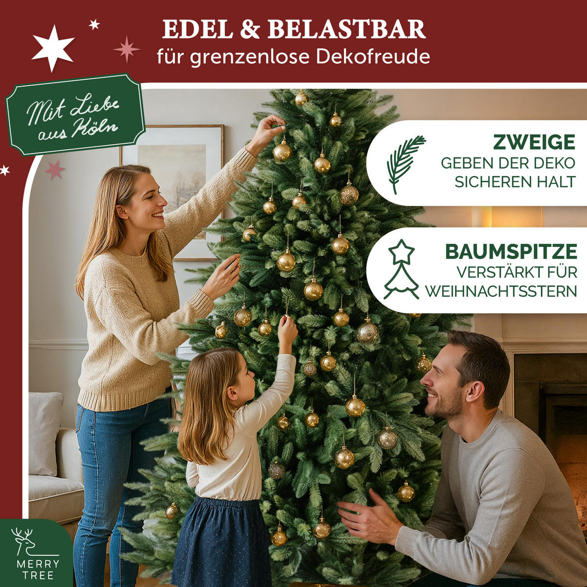 WEIHNACHTSBAUM mit PE-Spritzguss-Nadeln, 240 cm - Grün, Kunststoff (240cm) - Merry Tree