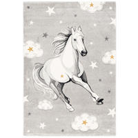 KINDER TEPPICH MAUI KIDS PFERD STERNE - Grau, Textil (160/230cm) - Pergamon