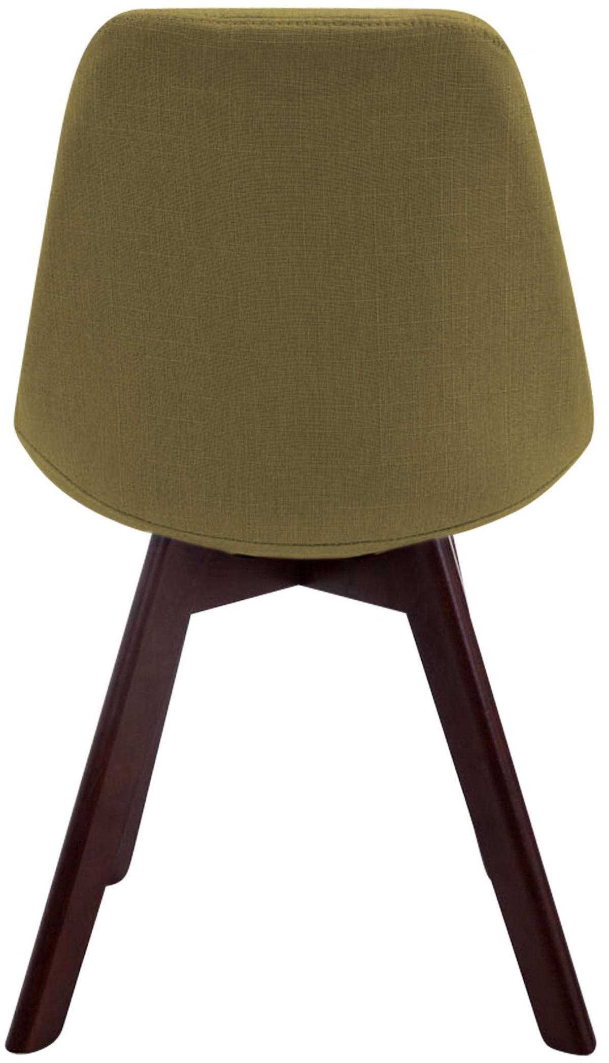 STUHL Stoff grün - Walnussfarben/Grün, Holz/Textil (48/84/55cm) - CLP