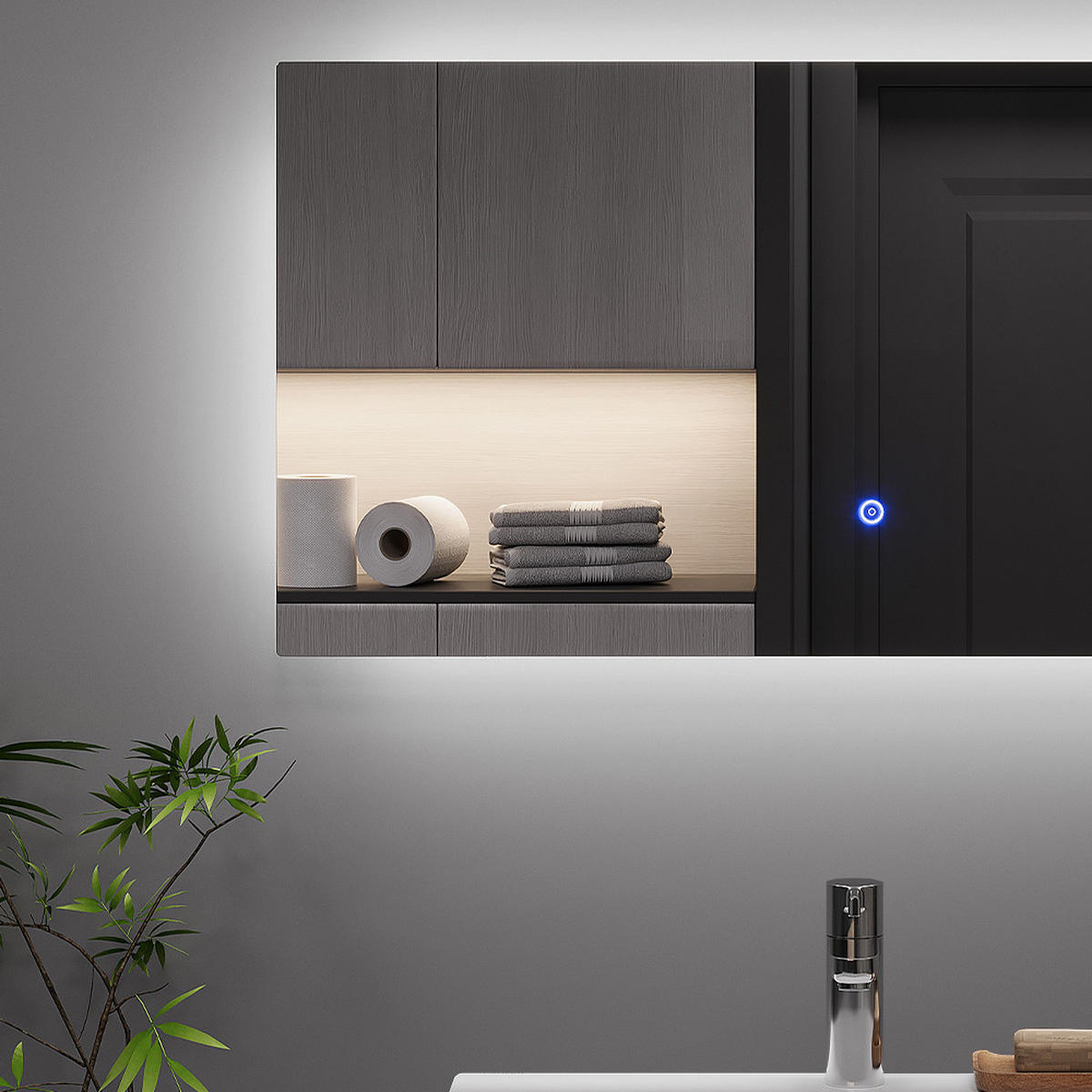 KOUPELNOVÉ ZRCADLO Miral Sklo - čirá, sklo (80/2.8/40cm) - Vicco