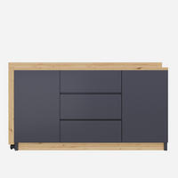 ECKSCHREIBTISCH Grau/Eichefarben 120/50/76,5 cm drehbar mit Schubladen - Grau, Holzwerkstoff (50/120/76.5cm) - PANGIVO
